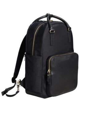 Lo & Sons Original Rowledge Black Nylon & Leather Travel Tote Backpack